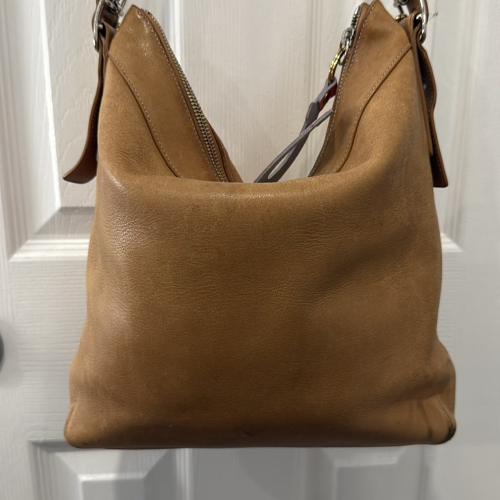 Coach Tan Leather Saddle Bag